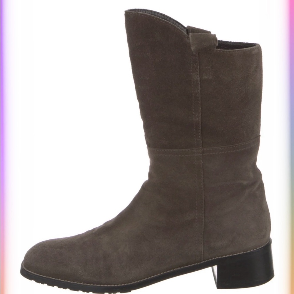 Stuart weitzman Suede moto taupe/greyish brown Women's Boots 7.5 medium